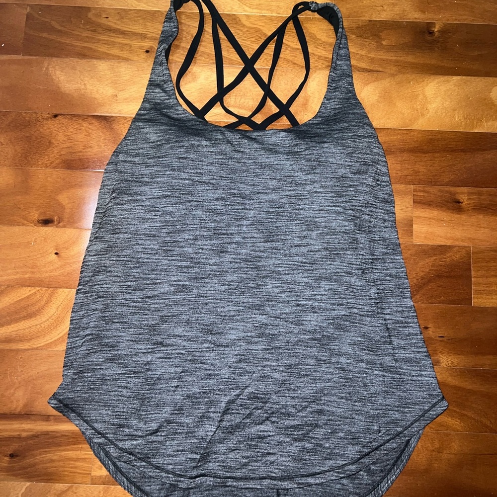 Lululemon Free To Be Serene Tank (2 In 1) *Medium Support 
Heathered Black
